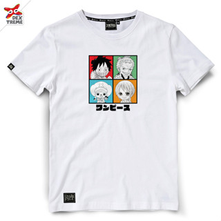 Dextreme เสื้อเด็กวันพีซ (DOP-1426-1) One Piece Straw Hat Crew (เสื้อเด็ก) ลาย ลูฟี่ มี สีขาว และ สีดำ