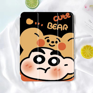 crayon shichan เคสสิลิโคน มีที่ใส่ปากกาไอแพด โปร10 5นิ้ว air1/2/3/4/5 gen6/7/8/9/10 แอร์9 7 10 9 เจน10 2018/20 ipad case