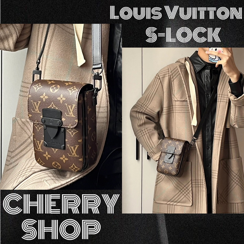 🍒หลุยส์วิตตอง💯Louis Vuitton S-LOCK VERTICAL MINI BAG กระเป๋าสะพายข้างผู้ชาย/กระเป๋าสะพายข้าง