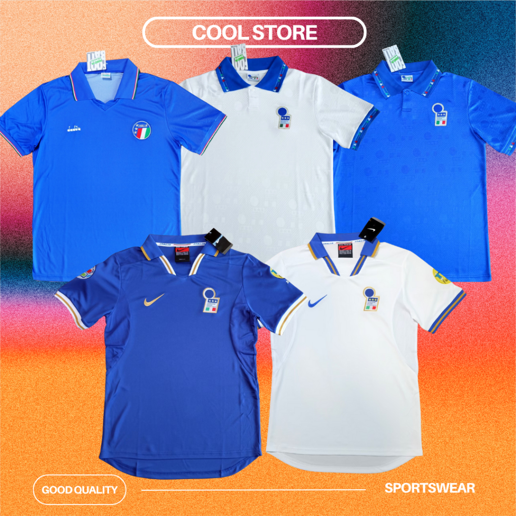 Italy Retro Jersey เสื้อบอลอิตาลีย้อนยุค เสื้อทีมชาติอิตาลี