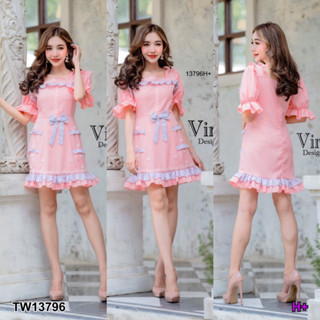 TW13796 Dress เดรสแขนพอง