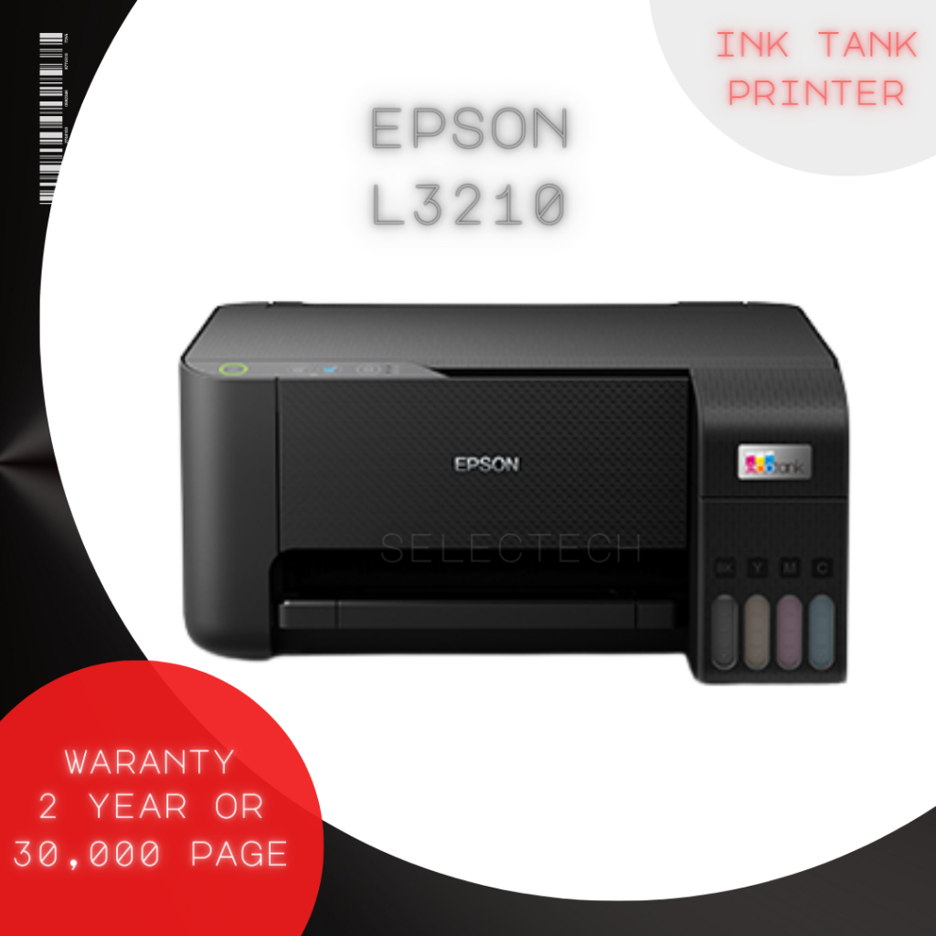 Epson EcoTank L3210 A4 All-in-One Ink Tank Printer เครื่องใหม่เคลมศูนย์ น้ำหมึกแท้