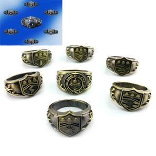 🔥 เซ็ตแหวนวองโกเล่ริง Vongola Ring รุ่นแรก จาก Reborn รีบอร์น สีทองเหลือง เซ็ต 7 วง รีบอร์น ครูพิเศษจอมป่วน