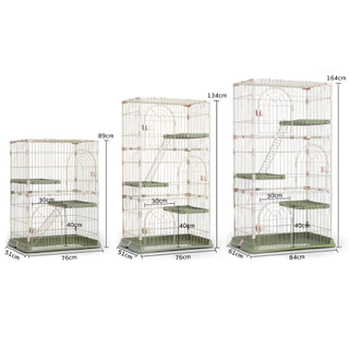 PetStern ขนาดใหญ่กรงแมวพับได้ กรงแมวคอนโด4ชั้น,มี3ประตู มีชั้นลอยพร้อมบันได