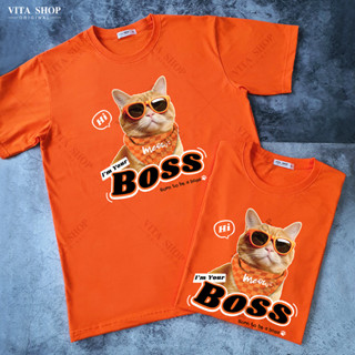 VITASHOP เสื้อคำพูด แมว Im your boss เสื้อยืด ผ้าคอตตอนเนื้อนุ่ม ใส่สบาย พร้อมส่ง