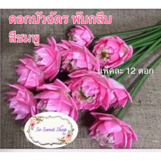 🌿 ดอกบัวประดิษฐ์  (ราคาส่ง) บัวฉัตร สีชมพู แบบพับกลีบ🌿