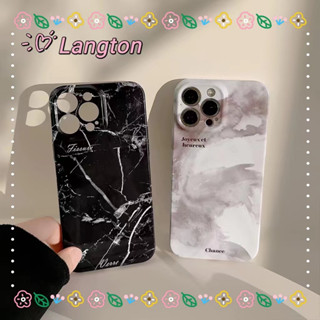 🌈Langton🌸ป้องกันการหล่น ขอบเต็ม iphone 11 14 pro max หินอ่อน พื้นผิว เจ๋ง เรียบง่าย แฟชั่น รุ่นคู่ case for iPhone 12 13