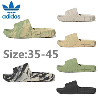 【บางกอกสปอต】Adidas_Adilette 22 รองเท้าแตะนุ่มสบายชายและหญิงรองเท้าแตะรองเท้าชายหาด สีพื้น