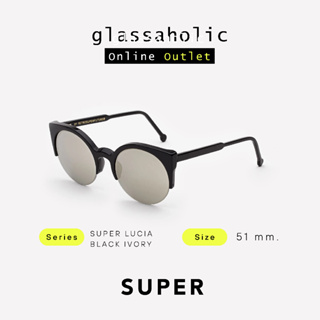 [ลดแรง] แว่นกันแดด SUPER by RETROSUPERFUTURE รุ่น SUPER LUCIA BLACK IVORY ทรง Cat Eye ดีไซน์พิเศษ