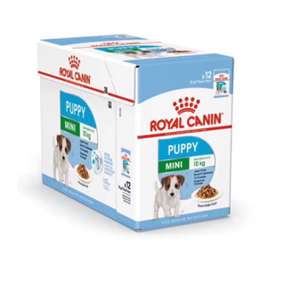 Royal canin Mini Puppy Pouch Gravy(ยกโหล 12 ซอง) อาหารเปียกลูกสุนัขพันธุ์เล็ก อายุ 2-10 เดือน