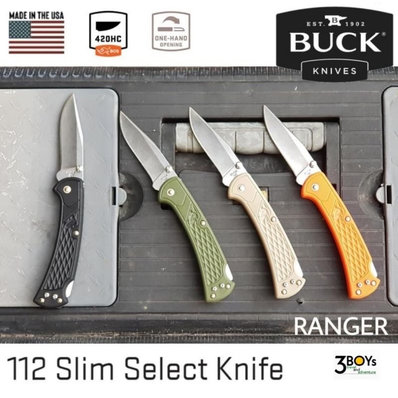 Buck Slim 112 มีดที่ปรับปรุงใหม่ให้มีน้ำหนักเบา บาง กระทัดรัด แต่ยังคงแข็งแกร่งเหมือนเดิม ผลิต U.S.A