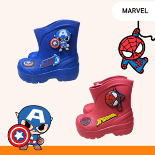 รองเท้าบูทเด็กชาย Marvel Spider Man Captain America ของแท้ ถูกลิขสิทธิ์ รองเท้ากันฝน รองเท้าบูท ยาง