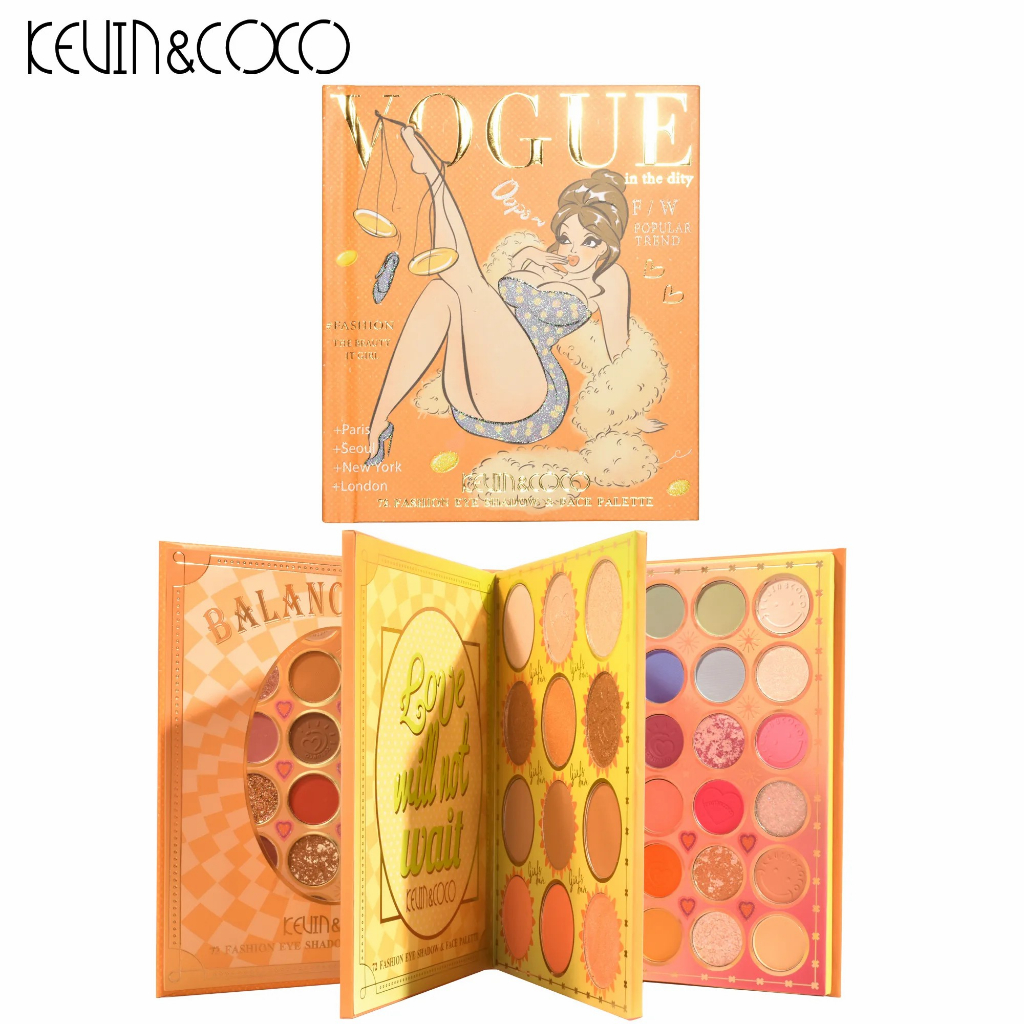 ​ FDA”ใบรับรอง kevin&coco​(ใหม่/แท้) พาเลทอายแชโดว์ 72 สี เนื้อใยไหม ประกายชิมเมอร์ กลิตเตอร์ สีสวย Eye Shadow Palette FXCZ74