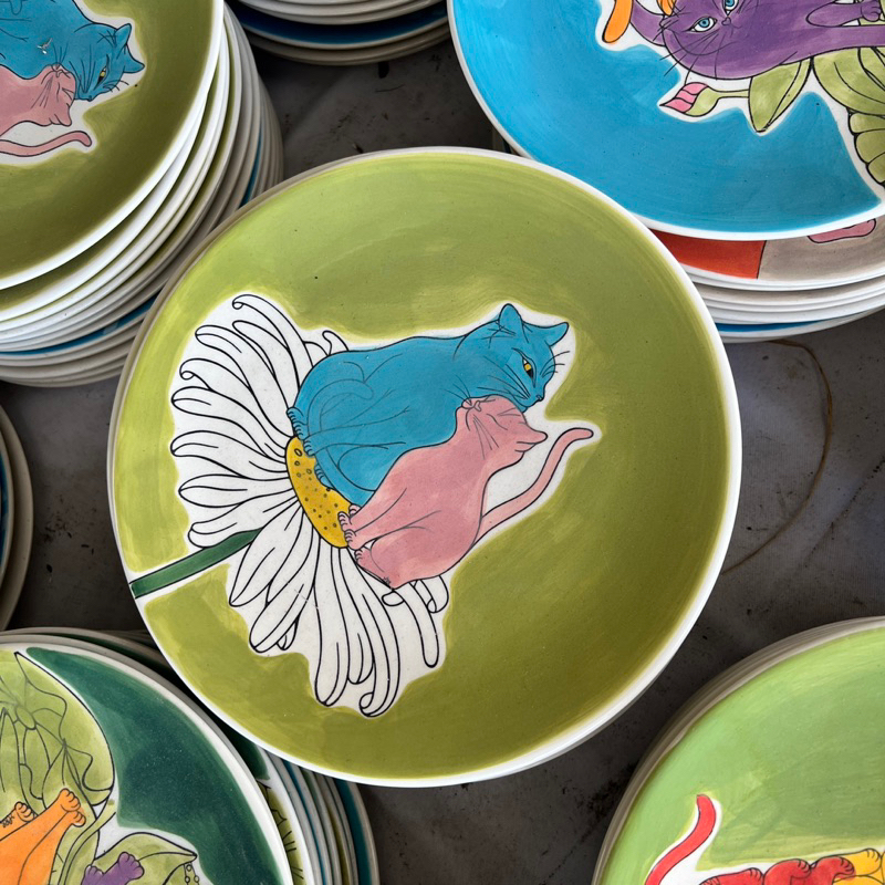 จานเซรามิกลายการ์ตูน จานลายแมว เซรามิกสามารถเข้าไมโครเวฟและเครื่องล้างจานได้ - รูปที่ 3