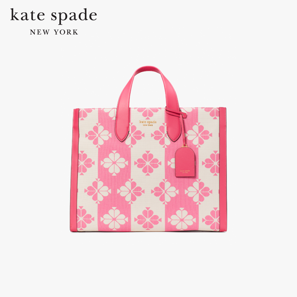 KATE SPADE NEW YORK SPADE FLOWER TWO-TONE CANVAS MANHATTAN LARGE TOTE KB157 กระเป๋าถือ