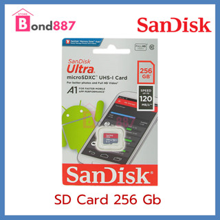 【พร้อมส่ง】SanDisk 256GB MicroSDXC UHS-I Card Ultra Class10 Speed 120MB/s** เมมโมรี่การ์ดแท้