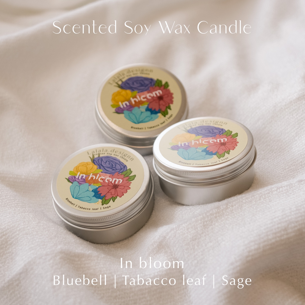 In Bloom : Scented Soy Wax Candle By Lalala.Designn