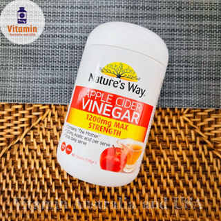 พร้อมส่ง Nature’s Way Apple Cider Vinegar 1200mg MAX Strength Apple Cider แบบเม็ด แอปเปิ้ลไซเดอร์ วิตามินคีโต