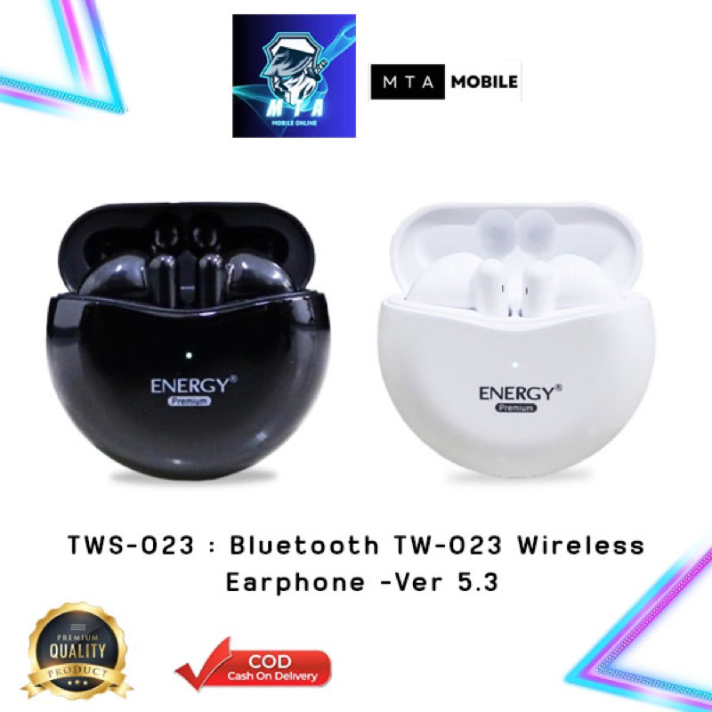 Energy Premium หูฟังบลูทูธ TWS-023 : Bluetooth TW-023 Wireless Earphone -Ver 5.3