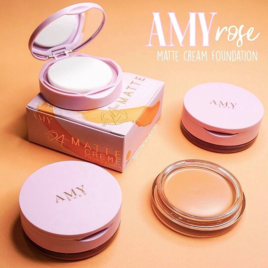 สั่งในไลฟ์ลด50% 1แถม1(แถมฟองน้ำรองพื้น) รองพื้น Amy Rose ครีมรองพื้น กันแดด กันน้ำ กันเหงื่อ ปกปิดดีเยี่ยม