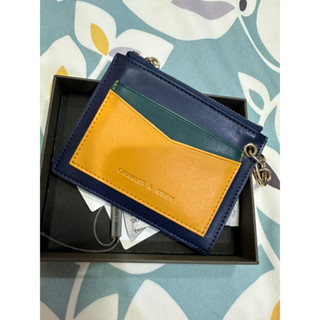 Charles &amp; Keith Two-Tone Zip Pocket Card Holder แท้จากshop100%