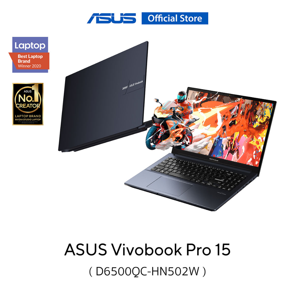 ASUS Vivobook Pro 15 (D6500QC-HN502W), 15.6 inch FHD designer laptop, Ryzen 5 5600H, RTX 3050, 16GB 