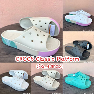 🛒💕CROCS Classic Platform [Top mirror] แตะผู้หญิงแบบสวม รองเท้าผู้หญิง