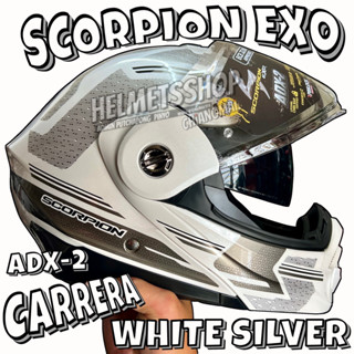 SCORPION EXO ADX-2 CARRERA WHITE SILVER