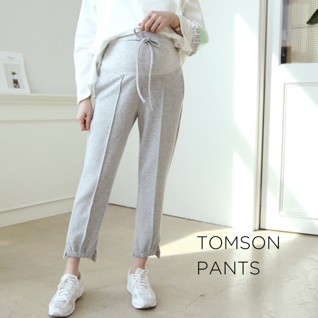 [พร้อมส่ง]🇰🇷Buying Office กางเกงพยุงครรภ์ขายาว Maternity Tomson Jogger Pants ยืดหยุ่น ใส่สบาย