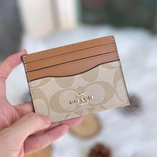 พร้อมส่ง แท้ 🇺🇸100% New Coach ใส่บัตร รุ่น SLIM ID CARD CASE IN SIGNATURE CANVAS (COACH CH415)