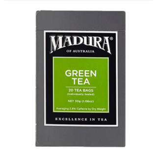 มาดูรา ชาเขียวเซนฉะ 20 ซอง 30 กรัม - Green Tea Sencha 20 Tea Bags 30g Madura brand