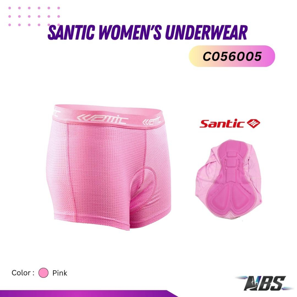 กางเกงในปั่นจักรยานผู้หญิง Santic Women's Underwear C06005 สีชมพู