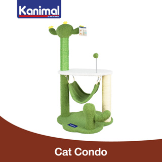 Kanimal Cat Tree ของเล่นแมว คอนโดแมว ที่นอนแมว รุ่นกระบองเพชร พร้อมเสาลับเล็บ สำหรับแมวทุกวัย Size L ขนาด 45x45x90 ซม.