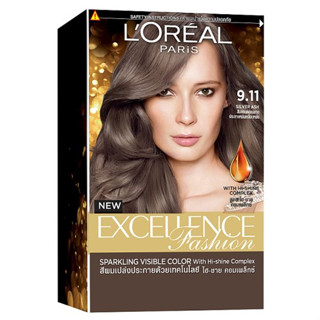 LOREAL PARIS ลอรีอัล ปารีส ครีมเปลี่ยนสีผม เอ็กซ์เซลเล้นซ์ ครีม แฟชั่น (Silver Ash สีบลอนด์อ่อนประกายหม่น No.9.11)