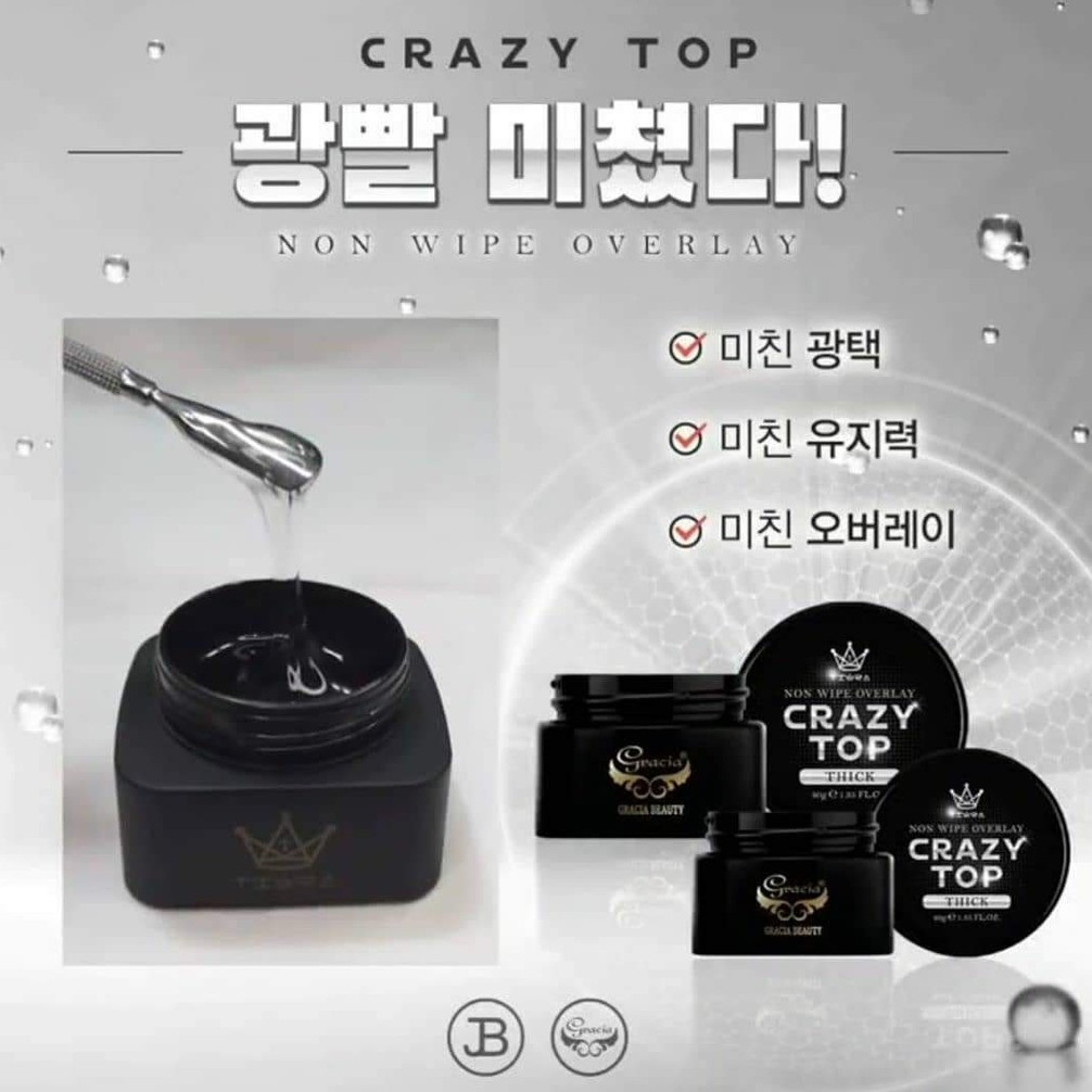 Restock#15 JINB🇰🇷GRACIA ‘Thick’ Crazy Top jar 2ขนาด กระปุก 25g./40g. ท้อปเจลหนา ของแท้จากเกาหลี