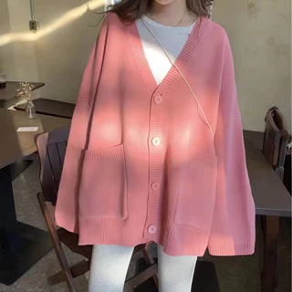 เสื้อคลุมคาร์ดิแกน คอวี แบบกระดุม ผ้าหนานิ่ม สวมใส่สบาย มี7สี