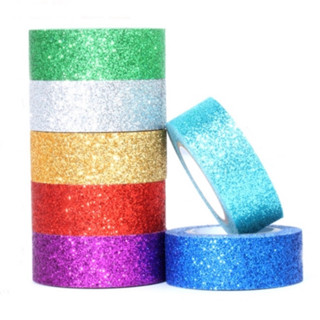 🆕 เทปกลิตเตอร์ เทปกาวกากเพชร Glitter Tape ยาว 5 เมตร DIY เทปกาวกลิตเตอร์ เทปกากเพชร 🆕