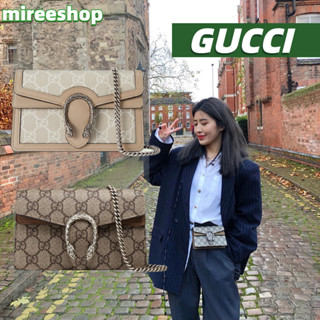 NEW🍒กุชชี่ Gucci กระเป๋า Dionysus GG Supreme Super Mini Bag🍒กระเป๋าสะพายเดี่ยว