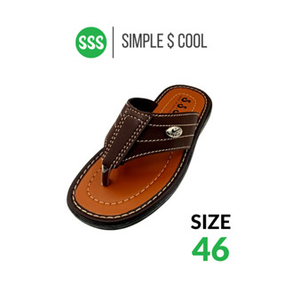 SSS Abbey4 (38-46) รองเท้าแตะผู้ชาย หนัง PU แบบหูหนีบ ใส่สบาย กันลื่น รองเท้าพระ