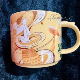 Starbucks Mug Ceramic 12oz. Yellow Siren 25TH Anniversary Thailand.