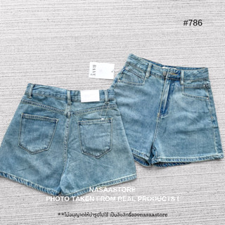 กางเกงขาสั้น jeansฟอกสีสนิม #786