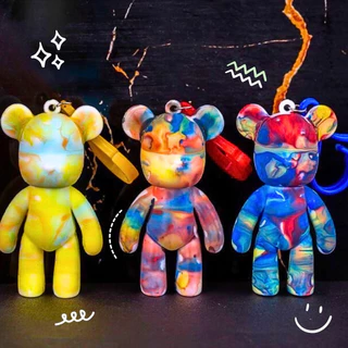 ชุดระบายสีรูปปั้นตุ๊กตาหมี พร้อมที่ห้อยพวงกุญแจ คละแบบ คละสี เซ็ต 5 ,10 ชิ้น (พร้อมส่งในไทย)