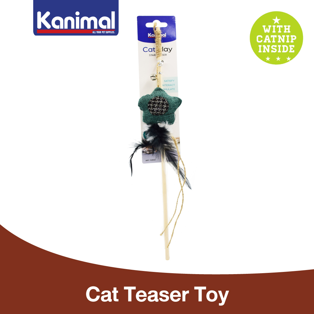 [113923] Kanimal Cat Star Teaser Toy ของเล่นแมว ไม้ล่อแมว รุ่นดาวพันเชือก ช่วยขัดฟัน 24 x 5.3ซม. ยาว 40 ซม.