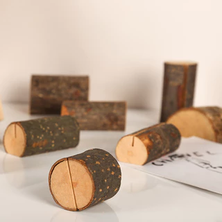 OurHome [พร้อมส่ง] ที่ใส่บันทึกข้อความไม้ Wooden message memo holder ตกแต่งโต๊ะ คลิปภาพ แฮนด์เมด ของตกแต่งบ้าน