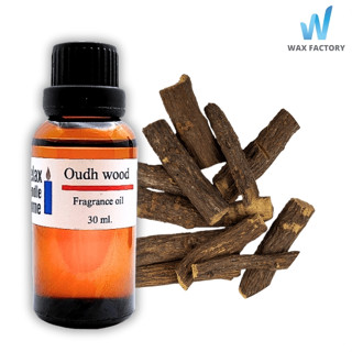 หัวน้ำหอม กลิ่น OUDH WOOD Fragrance oil เกรดพรีเมียม  สำหรับเทียนเเละเครื่องสำอาง 30ml/100ml