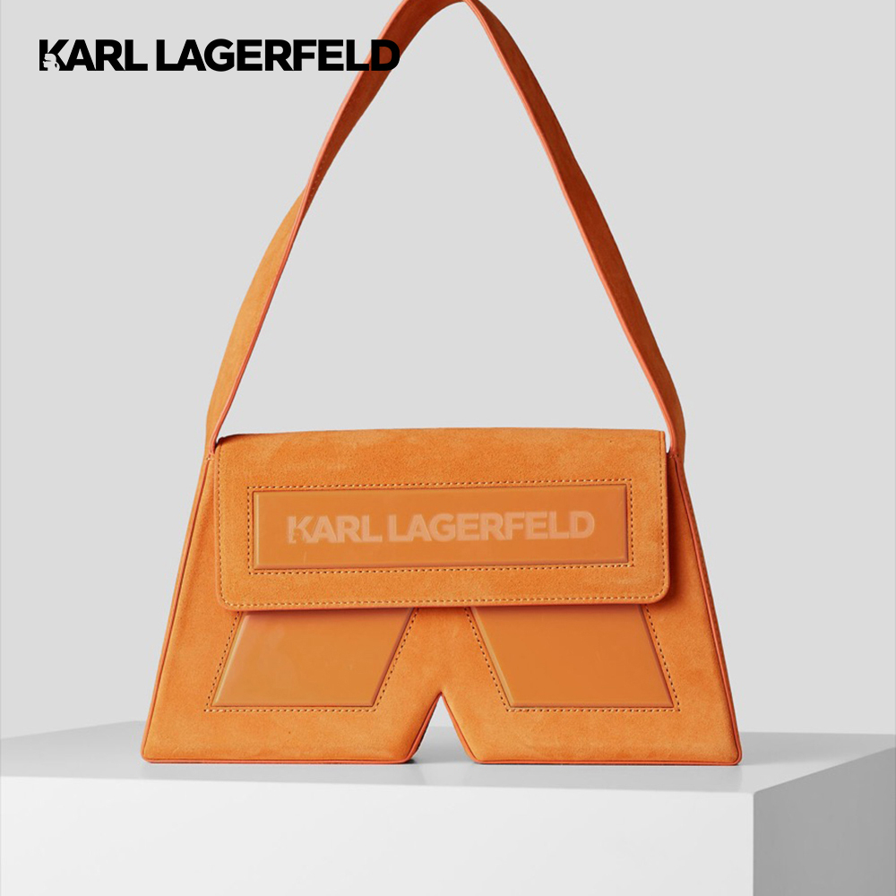 KARL LAGERFELD - ESSENTIAL K SHOULDER BAG MOCK ORANGE 230W3177 กระเป๋าสะพายไหล่