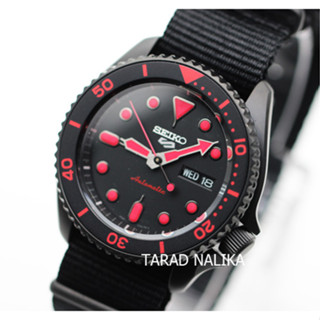 นาฬิกา SEIKO 5 Sports New Automatic SRPD83K1 (ฺBlackRed) สายผ้า