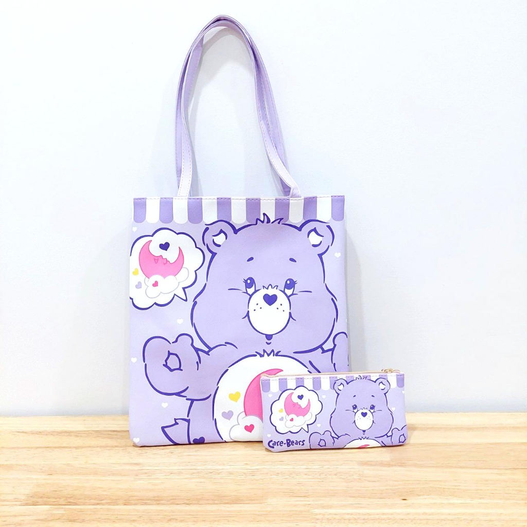 seasonshop  กระเป๋าสะพายข้าง ลายการ์ตูน โดเรม่อน กระเป๋าแคร์แบร์ งานหนัง 1 แถม1 มีซิป มีซับด้านในอย่างดี ส่งจากไทย