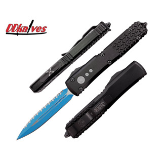 มีดออโต้ Microtech Ultratech Jedi Knight D/E OTF Automatic Knife Blue Blade, Black Handles (122-3JK)