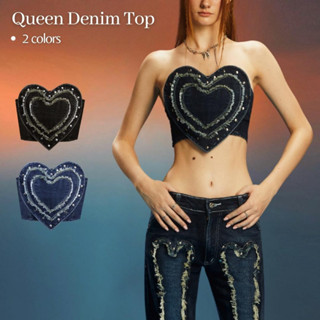 Merge Official - Queen Denim Top (พร้อมส่ง)